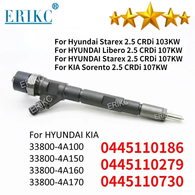 

0445110279 0445110186 Распылитель топливной форсунки 33800-4A150 0445110730 для Hyundai Kia 2.5 CRDI 33800-4A100 33800-4A160 33800-4A170