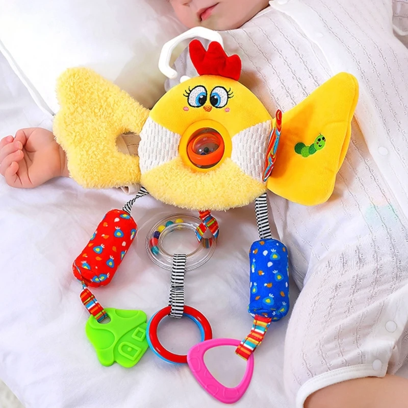 Culla girevole in morbido peluche con campanelli musicali per lo sviluppo del tracciamento visivo e il giocattolo educativo A2UB