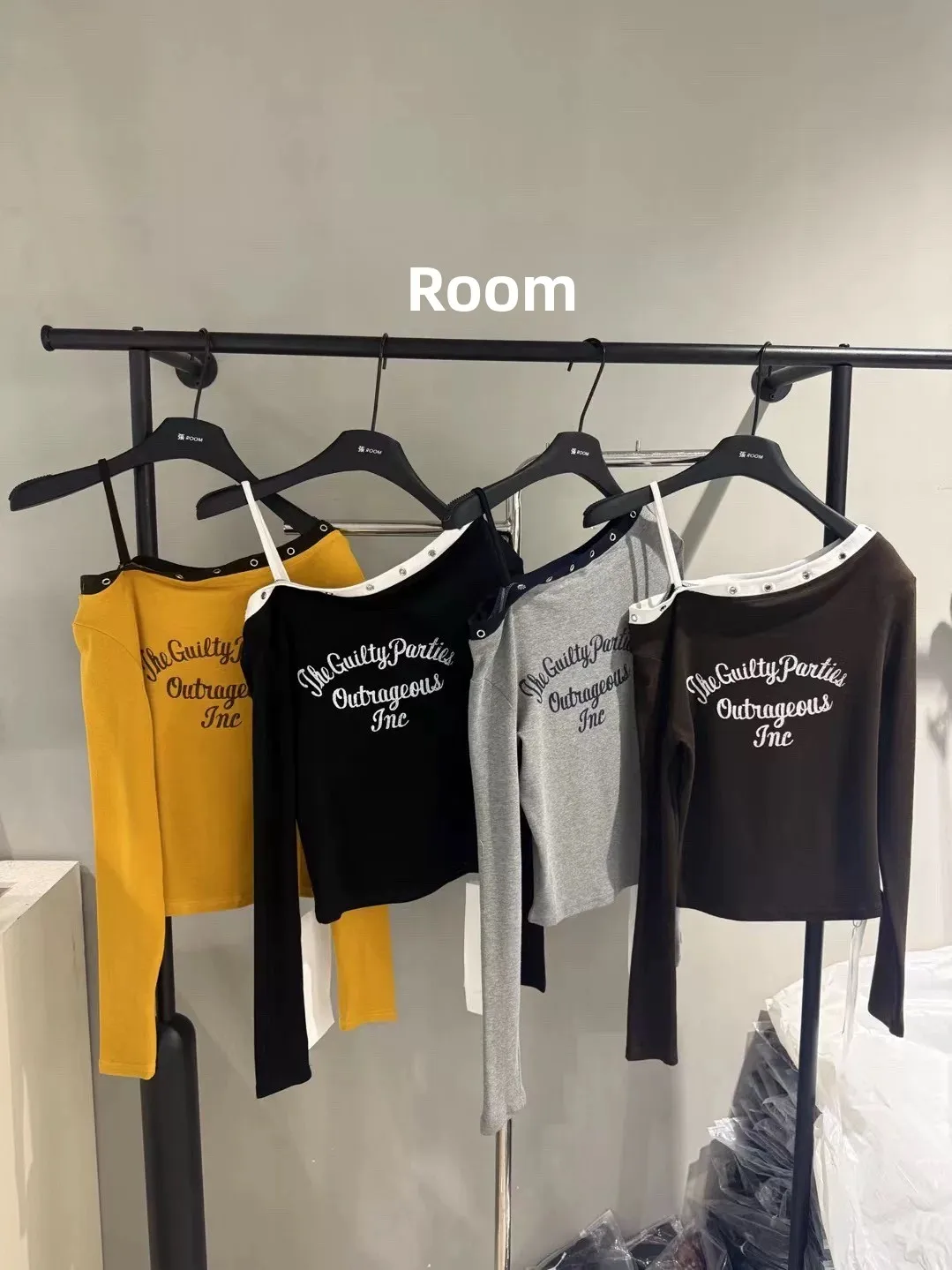 oulder Bared T irt damessli Koreaanse versie slim fit lang Sve katoen creatieve print veelzijdige hot girl top