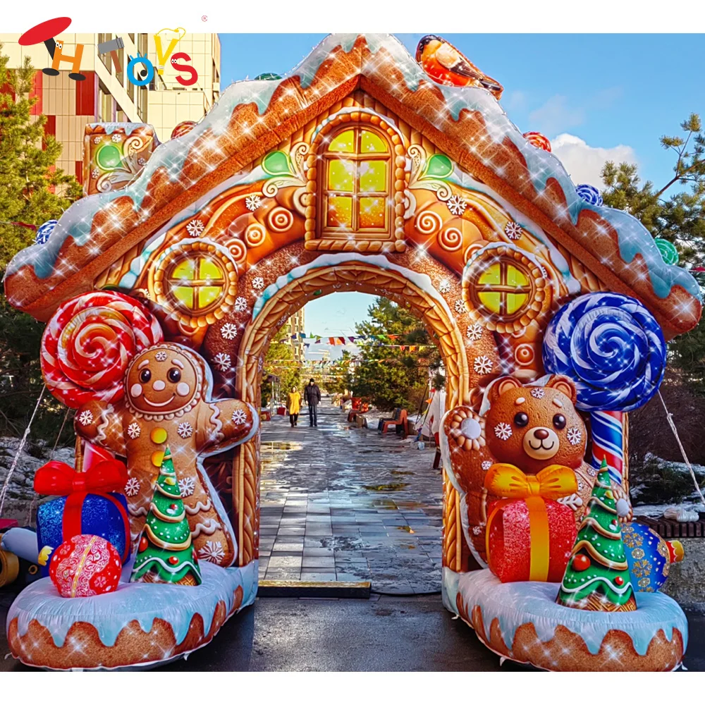 

Быстрый воздушный корабль, надувная пряничная арка, рождественское украшение, выдувные арковые ворота для продажи