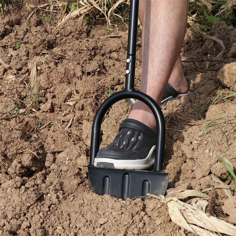 

J1UL1N Инструмент для обрезки газона с пильным зубом, обрезной станок для газона в форме полумесяца с Т-образной рукояткой, кроковой обрезной станок для тротуарной травы с длинной ручкой, 38 дюймов, черный, желтый