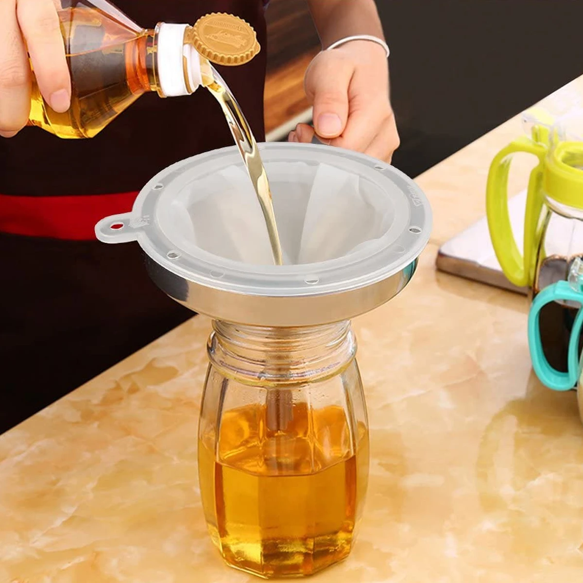 

Liquor Filter Soy Milk Maker Sieve Liquid Strainer Oil Funnel with Cooking