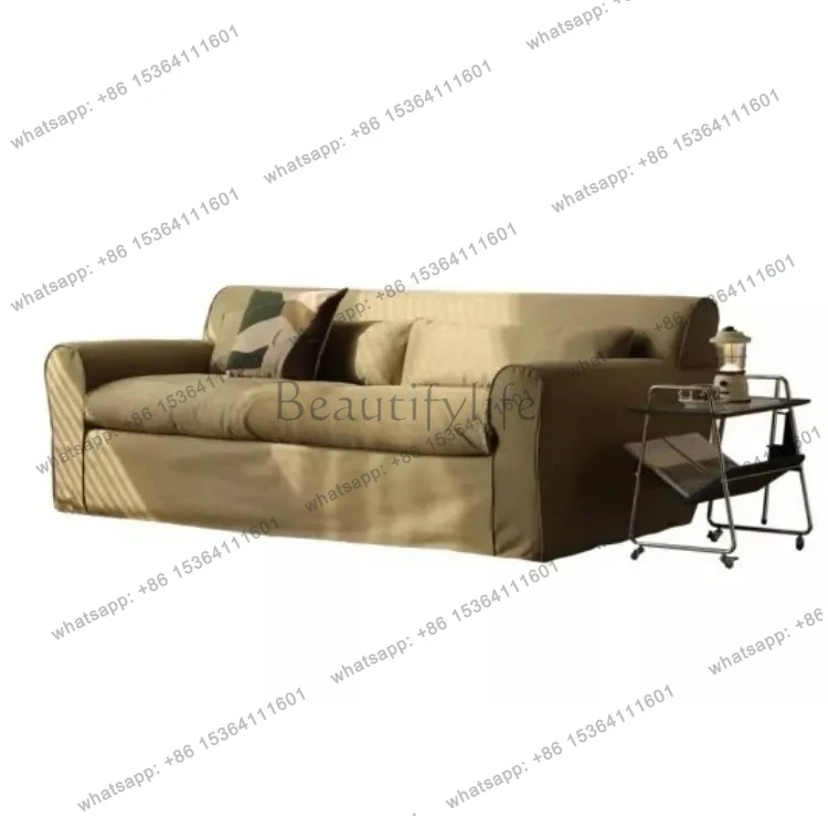 

retro green fabric small apartment living room bed and breakfast bedroom removable and washable straight sofa