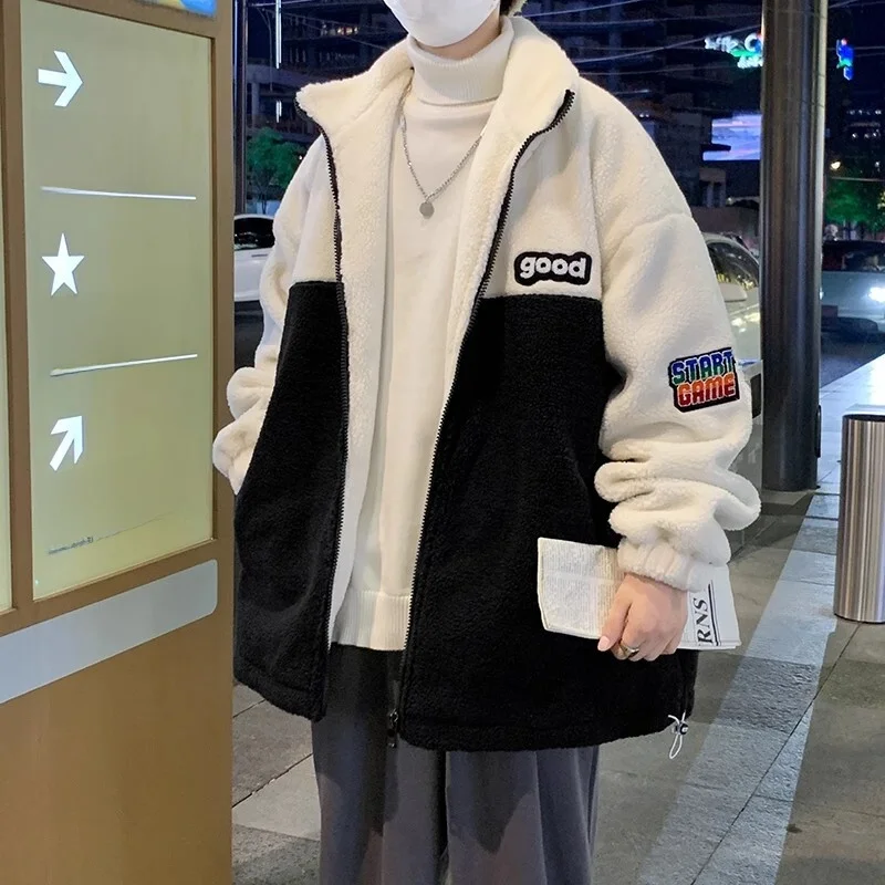 

Осень-зима Thiened Lamb Velvet Jaet Свободное мужское пальто Бархатное стеганое пальто Молодежное повседневное длинное пальто Све