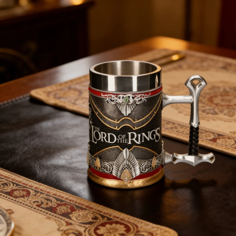 Retro magic beer stainless steel liner three-dimensional relief medieval style bar coffee cup creative gift cup