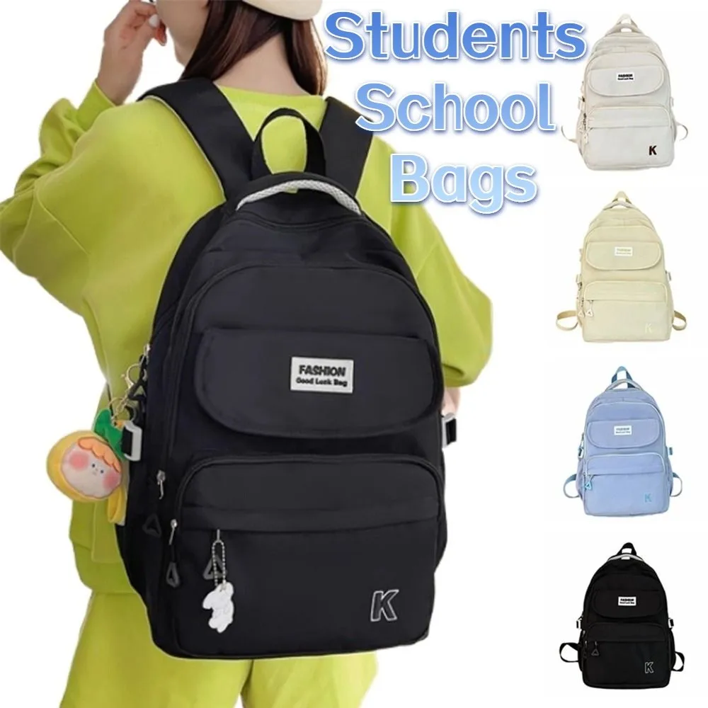 

Korean Students School Bags Lightweight Waterproof Cartoon Shoulder Bag Zipper Closure Comfortable College Student Backpack