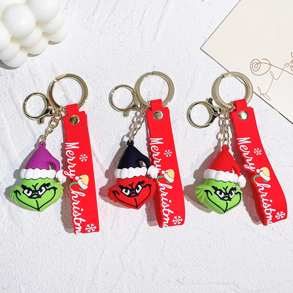 Creative The Grinch Key Ring Keychain Cute Game Handle Key Ring Key Ring Bag Car Suspension Boy Key Suitable for Men