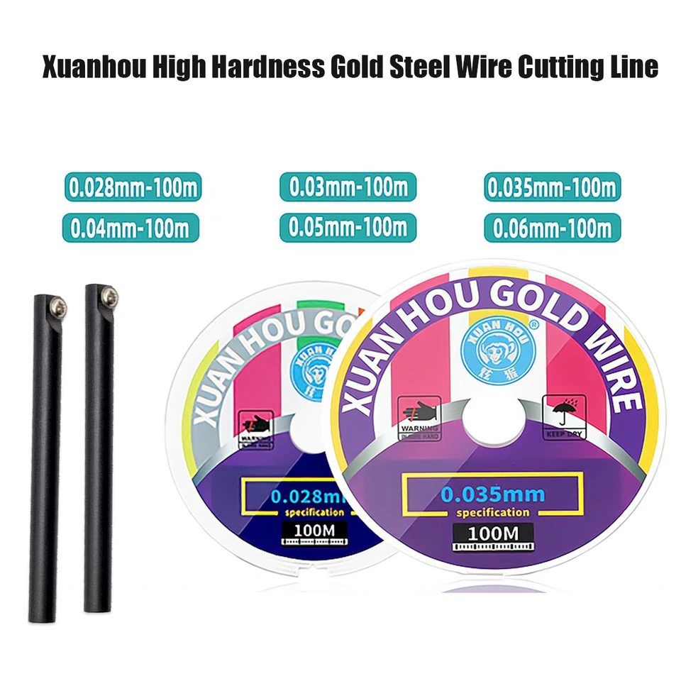 100 m de hilo de corte de vidrio para pantalla LCD de acero dorado de alta dureza de 0.028 mm a 0.1 mm, herramienta de reparación para teléfonos y tabletas 3
