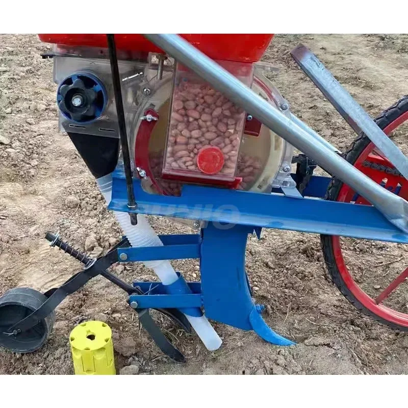 Hand Push Multi-Functional Double Bin Driving Shaft Point Precision Seeder Fertilizer Applicator Cheap Sale