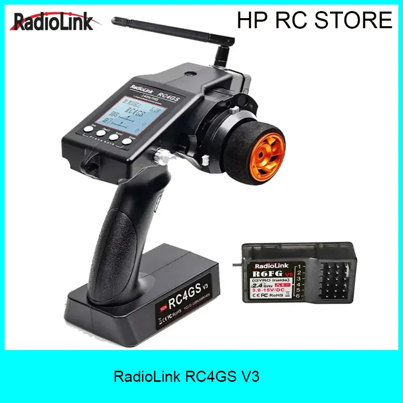 

RadioLink RC4GS V3 2,4G 4CH 400M расстояние пульт дистанционного управления передатчик и R6FG гироскоп внутри приемник для радиоуправляемой машины лодки