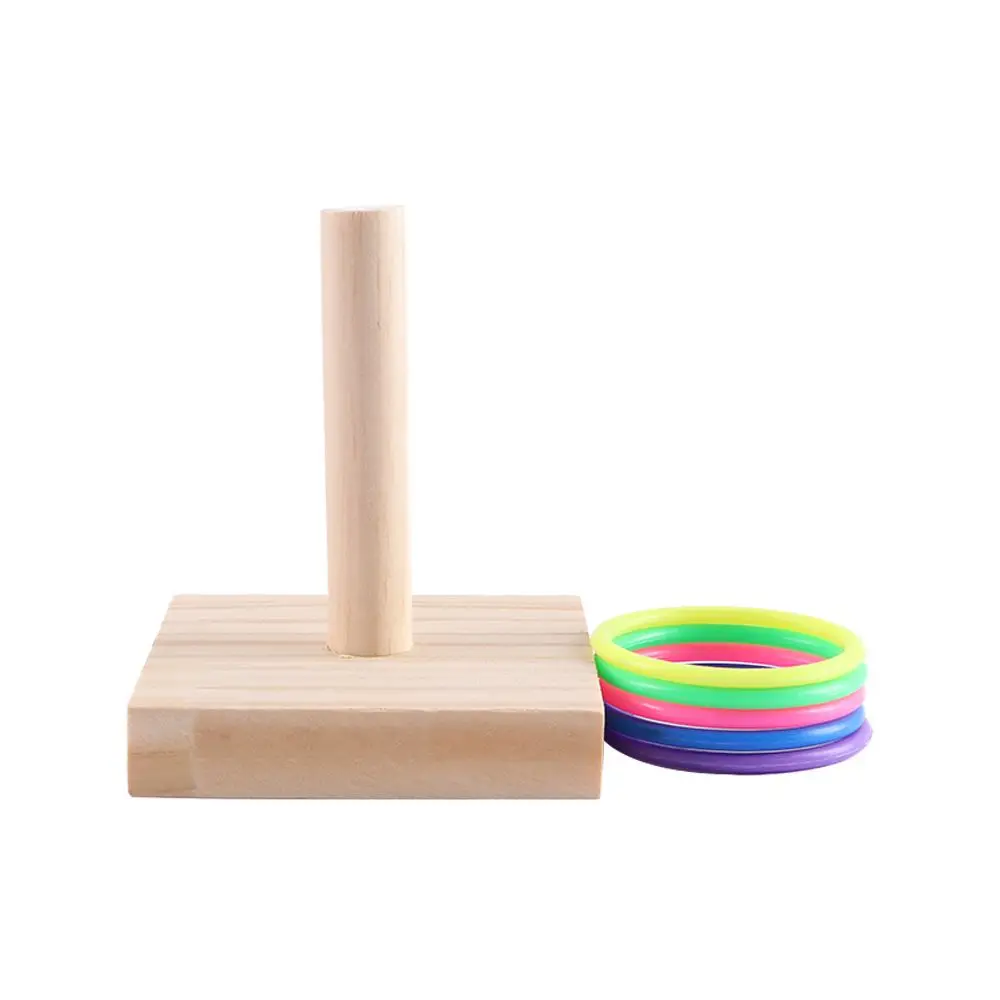 Tricks Gym IQ Training Foraing Playing Stacking Color Ring Toys Playground Bird Chew Toy Parrots Platform