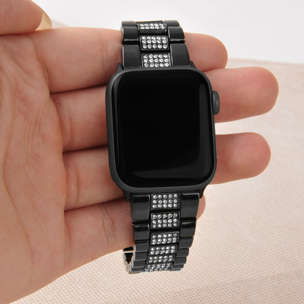 Metal Strap for Apple Watch Band 44mm 40mm 45mm 41mm 42mm 38mm 49mm Diamond Bracelet for iWatch Series Ultra 8 7 6 5 4 3 SE Belt