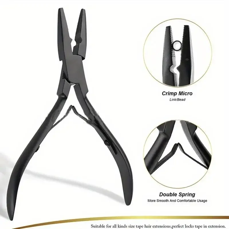 1Pc Multifunctional Professional Hair Extension Plier Weft Application Micro Link Beads Closer Tool Hair Extension Tool