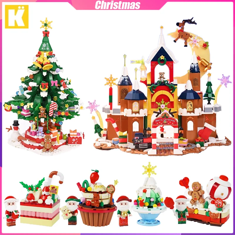 Keeppley-décennie s de Construction d'Arbre de Noël, Château, Dessert, Décoration de Bureau, Puzzle Assemblage, Modèle Jouets, Cadeaux d'Anniversaire pour Enfants