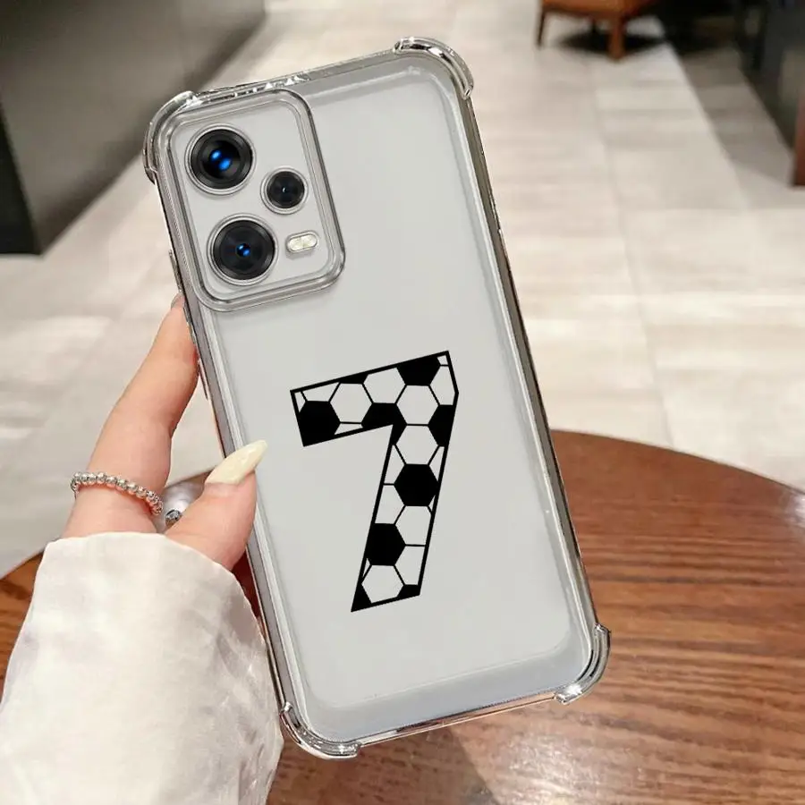 حافظة هاتف لهاتف Xiaomi Redmi Note 11s 10 Lite 14 Pro Plus 11 12 13 10 Pro 10s 9S غطاء شفاف أرقام نجوم كرة القدم #4