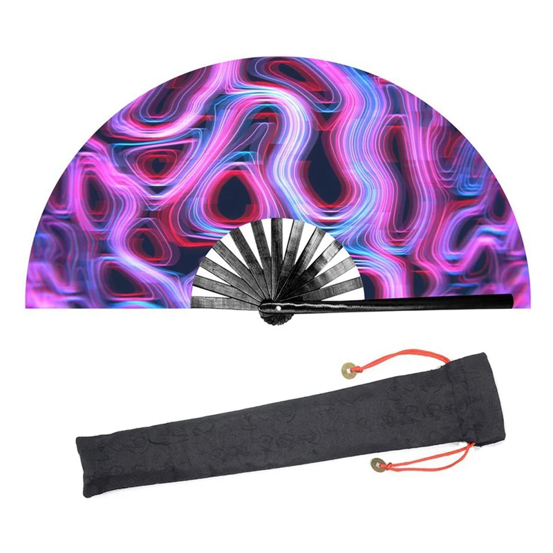 Raves Folding Hand Fan For Women/Men Handheld Fan,For Performance,Decorations, Dance,Festival Party Easy To Use Reusable