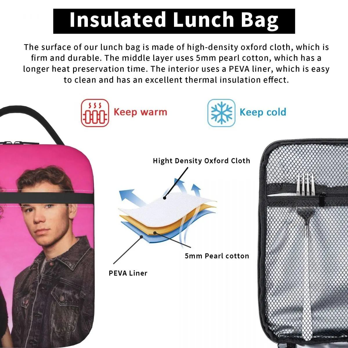 Marcus And Martinus Sweden Norway Eurovision Insulated Lunch Bag for Women Kids Portable Food Boxes Thermal Lunch Box Tote