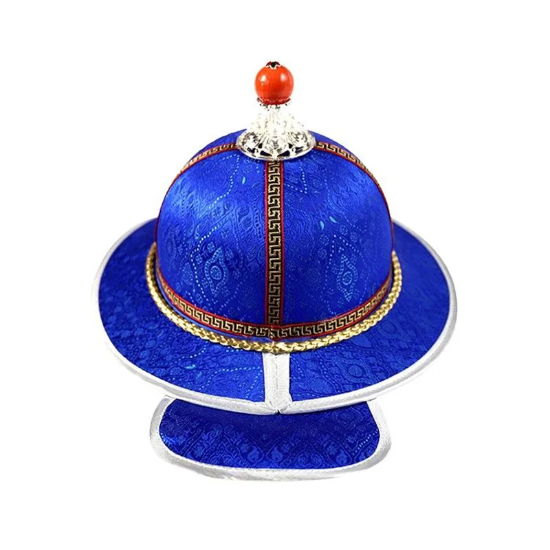 3 Colors Vintage Mongolian Hat Ttraditional For Children Qing Dynasty Prince Hats Chinese National Cap Party Cosplay