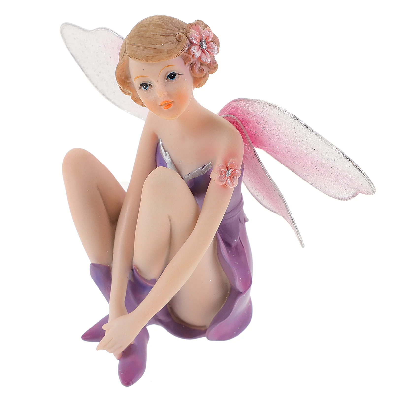 

1pc Resin Fairy Cute Flower For Car Dashboard Home Office Garden Decor Desktop Fairy Ornament Ornament Landscaping Decor