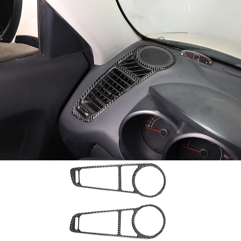 

For Kia Soul AM 2009-2013 Car Dashboard Air Vent Decorative Frame Sticker Soft Carbon Fiber Interior Accessories 2 Pcs