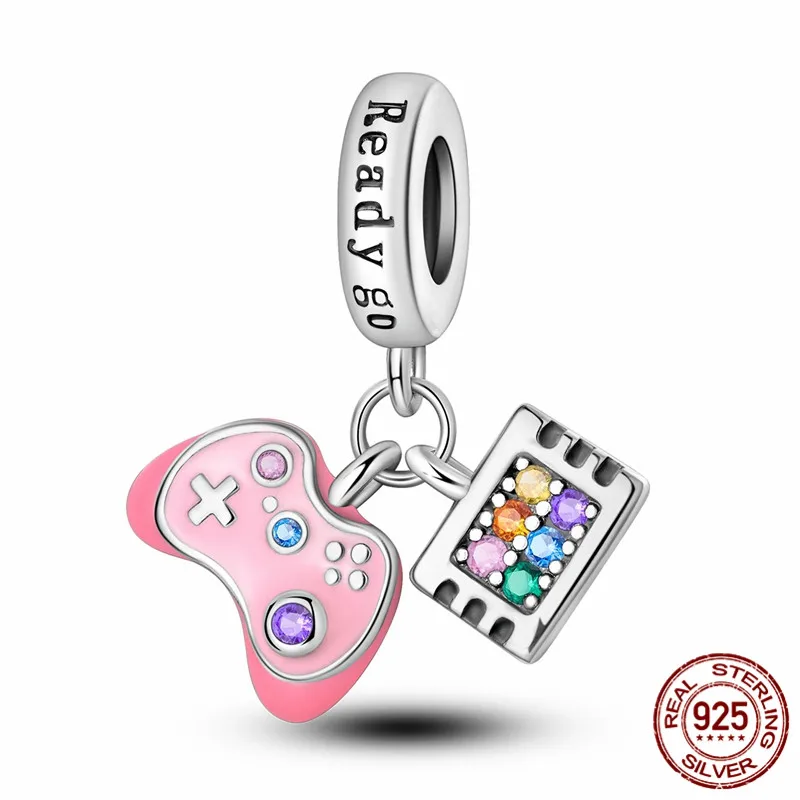 

925 Sterling Silver Game Console Charm Beads, perfect for original handmade bracelets and DIY jewelry for women.