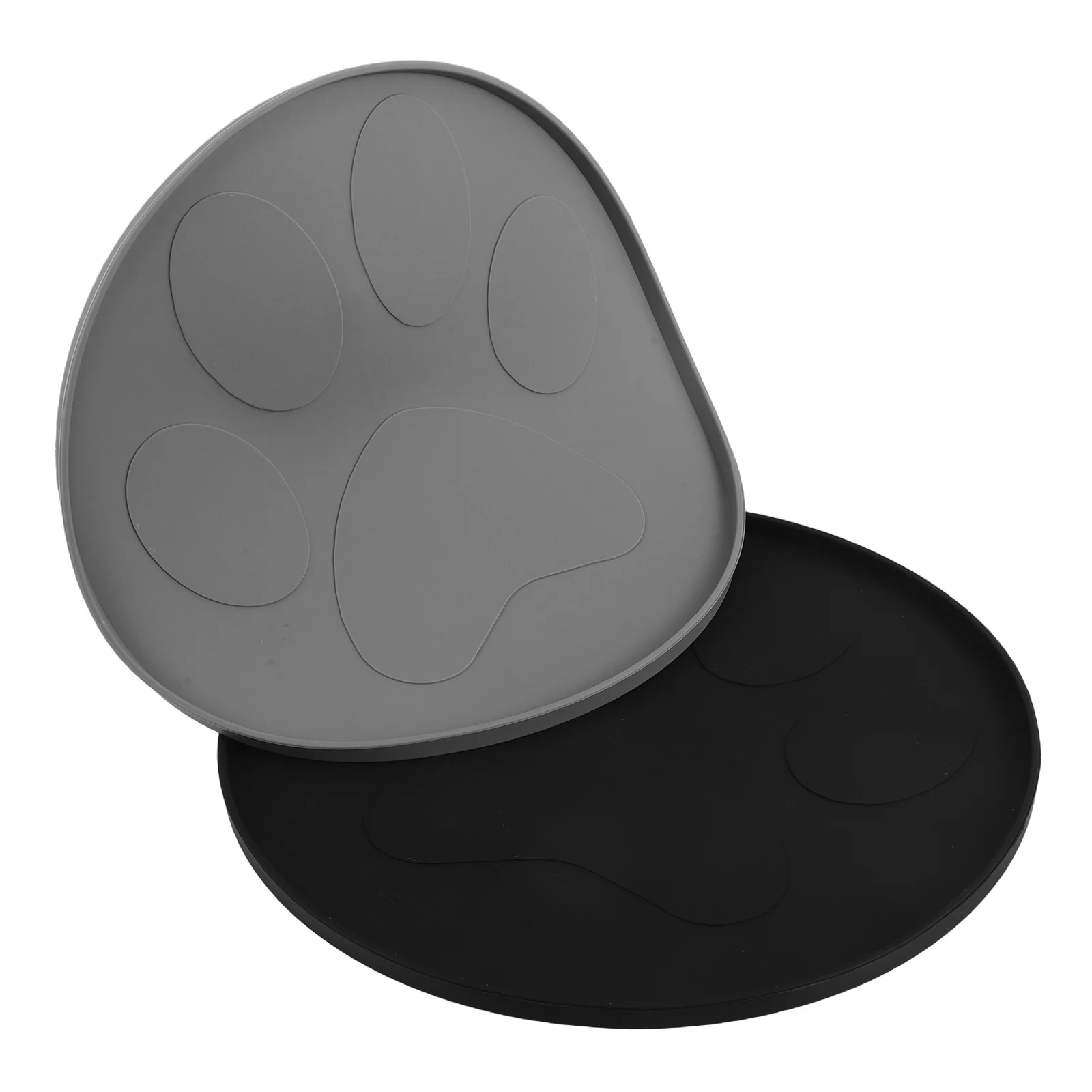 

2pcs Pet Feeding Mat Waterproof Silicone Anti-Slip Round Slow Feeder For Cats Small Dogs Food Bowl Placemat Quick Dry Reusable