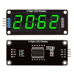 Módulo de pantalla LED TM1637 para Arduino, 4 dígitos, 7 segmentos, 0,56 pulgadas, tubo Indicador de reloj de tiempo, rojo, azul, verde, amarillo, blanco