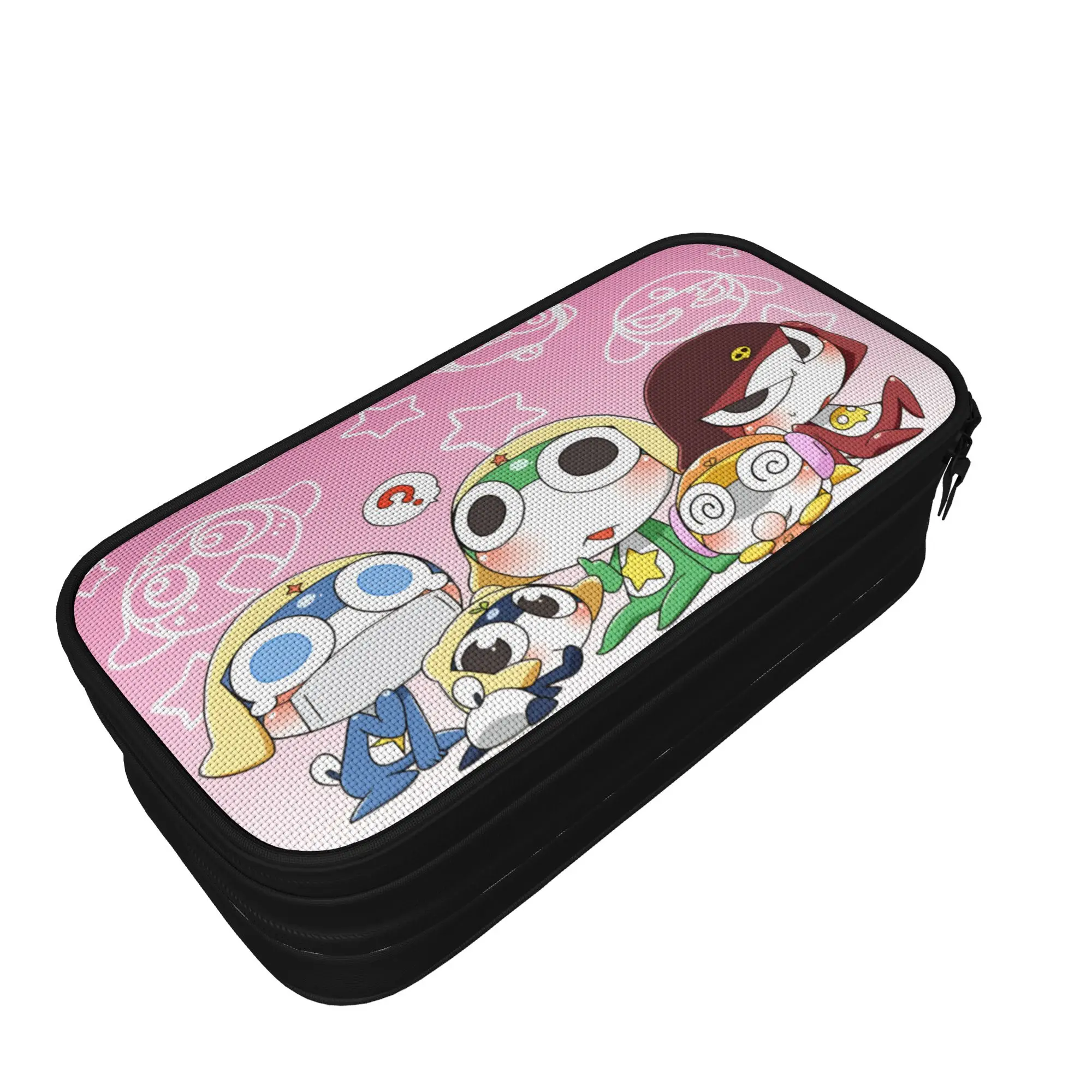 Keroros Gunsous Frog Pencil Case  Students Aesthetic Pencil Pouch Printed School Pencil Cases Stationery Organizer Birthday Gift