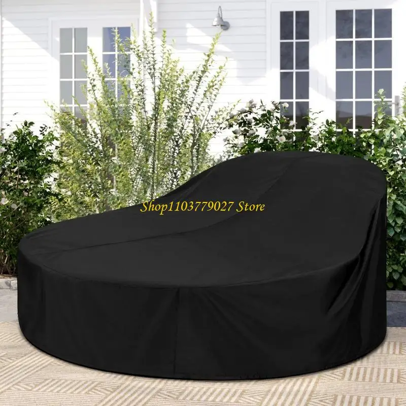 C4DF Round Patio Daybed Cover 90 Inch Waterproof Outdoor Canopy Daybed Sofa Cover 210D Oxford Cloth Furnitures Covers Garden