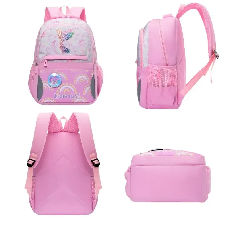 Mochila escolar para niños, bolsa de escuela primaria, bonita cola de sirena, impermeable, ligera, novedad, 024