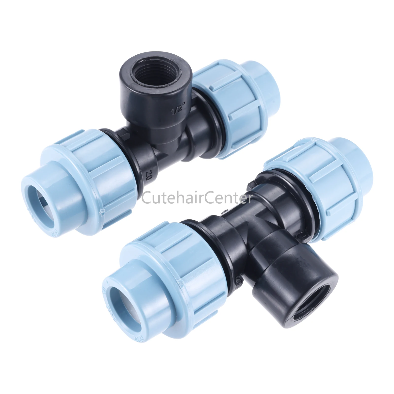 2pcs IBC Tank Thread Connector s60x6 2x1/2" Adapter Plastic Water Pipe Fittings Tee Outlet 20/25/32mm Hose Splitter Home/Garden