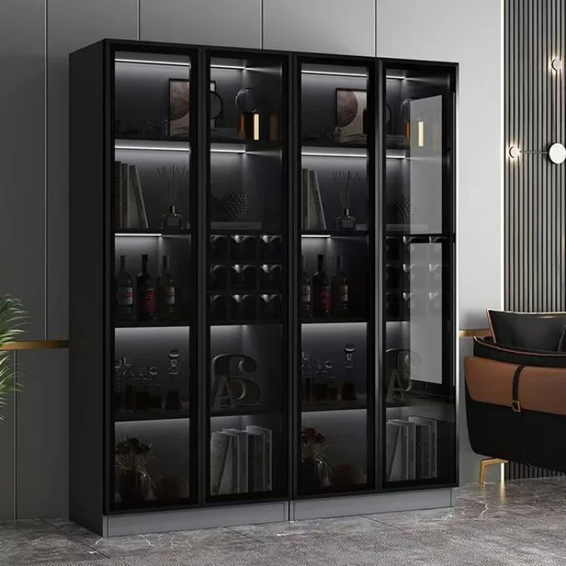 Luxury Wood Storage Cabinet House Container Organizer Living Room Display Cabinet Wine Bookcase Modern Trendy Home Furniture