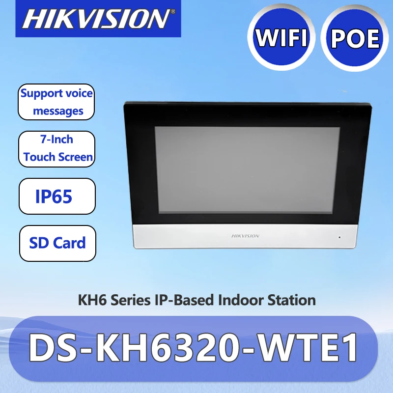 Hikvision Video Intercom Indoor Station 7-Inch Touch Screen Standard POE WIFI Wireless Monitor DS-KH6320-WTE1 DS-KH6350-WTE1