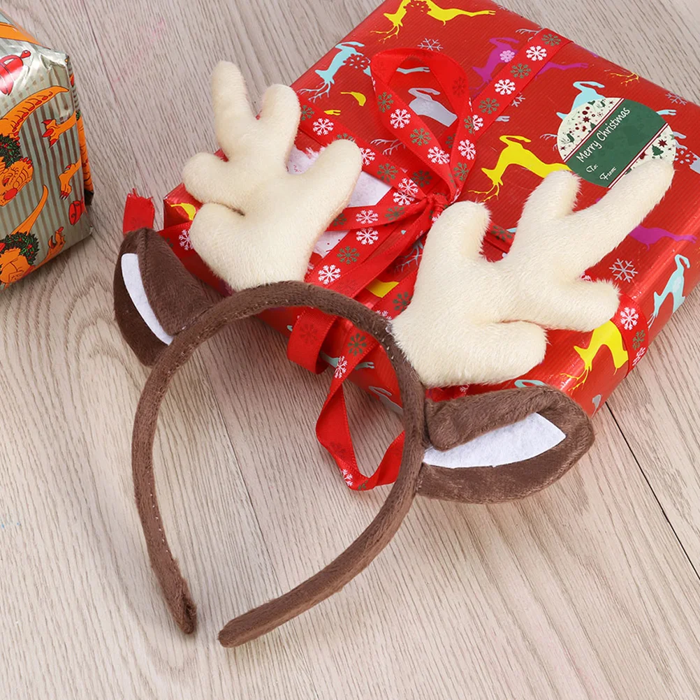 

2pcs Antler Headband Christmas Reindeer Hair Hoop White Coffee Wear-resistant Lightweight Comfortable Accessories Party