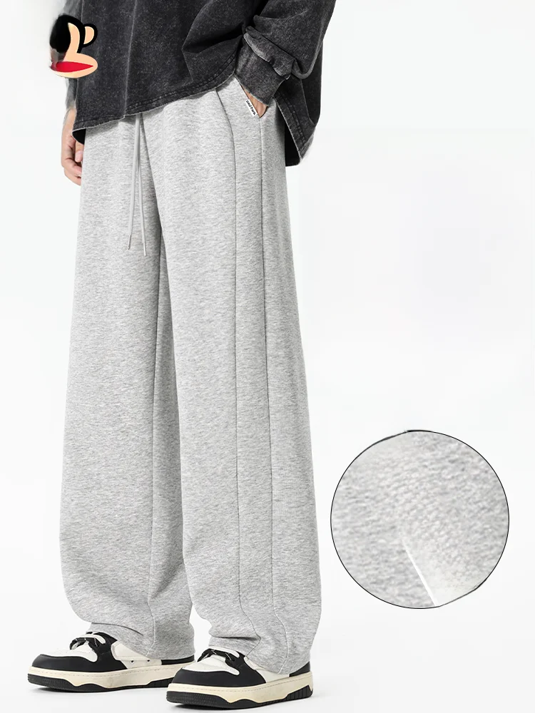 

Loose ey Casual Pants for Men Monkey Head Design Spring 2026 American Decosition Straight Leg Trousers