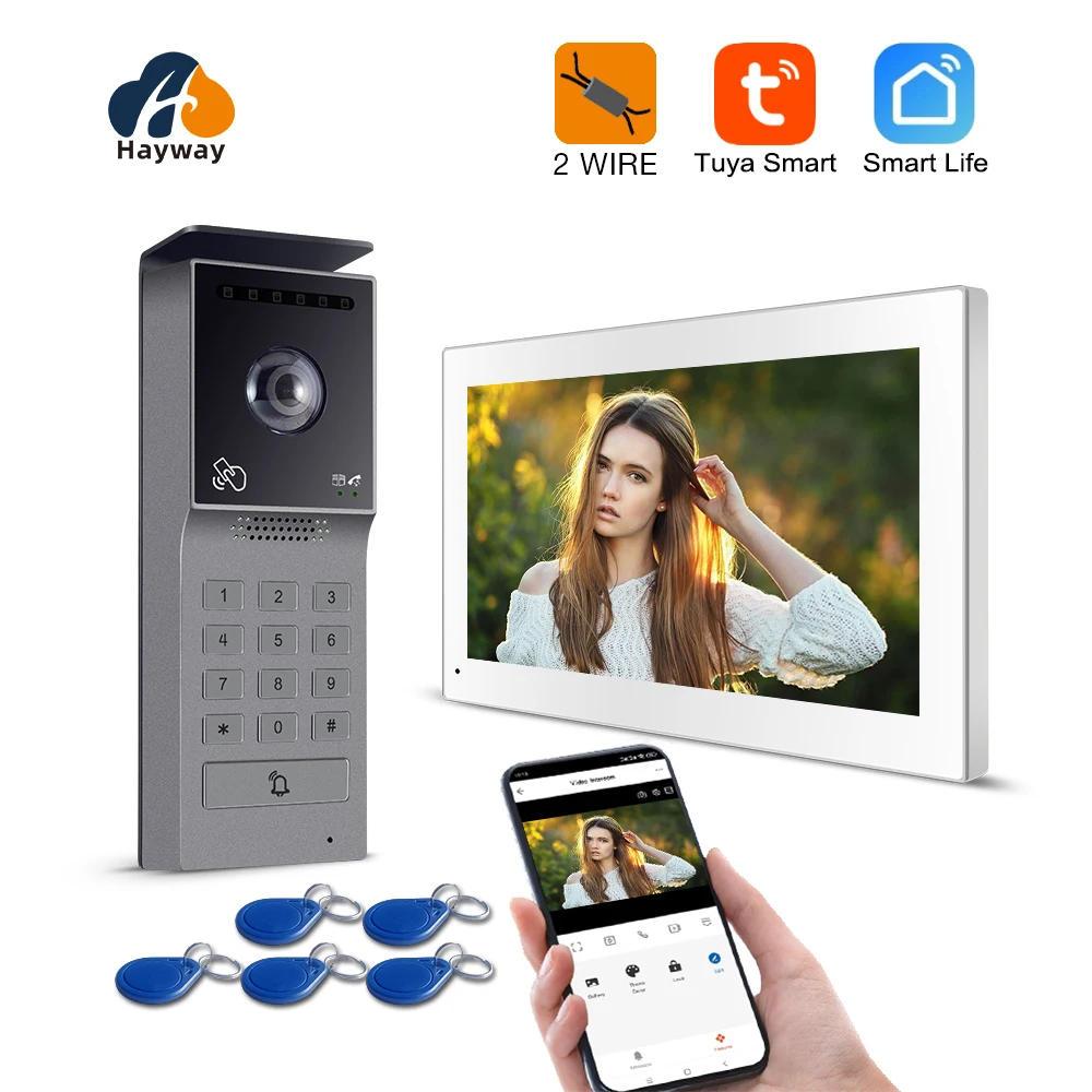 Tuya Wifi maison intelligente visiophone interphone vidéo 1080P moniteur tactile 7 '2 fils sonnette 