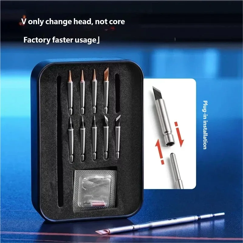 YCS C210 Soldering Iron Tips Kit Plug-in K/I Welding Heads with Heating Core for Phone Motherboard Micro Circuit Repair Tools
