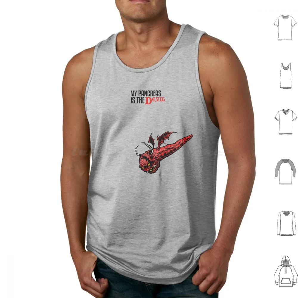 Devil Pancreas Tank Tops Print Cotton Chronic Pancreatitis Pacreatitis Pancreatitis Pancreatic Disease Chronic Pain