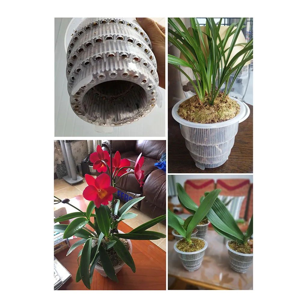 2Pcs Premium Resin Succulent Plant Pot Root Breathable Flower Pot for Home Office Garden Decor Ideal Gift Air Column Design 15Cm