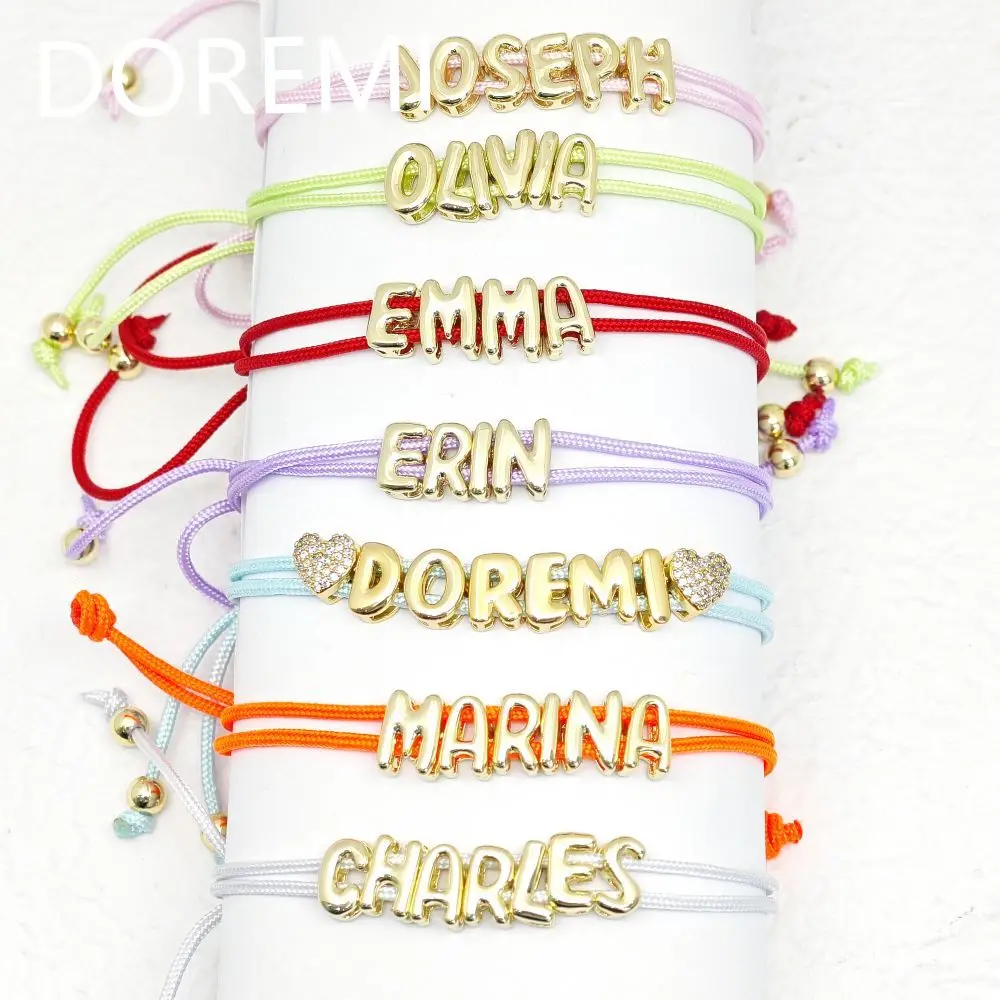 

Lateefah Holiday Couple Chain Bracelet 3D Foam Letters and names Jewelry gifts Balloon Letters Name Woven
