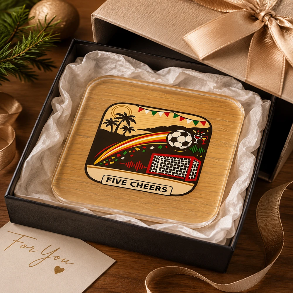 

Tropical Soccer Coaster Goal Net Football Transparent Acrylic Coaster Football Fan Gift Watch Party Decor Stadium Inspired