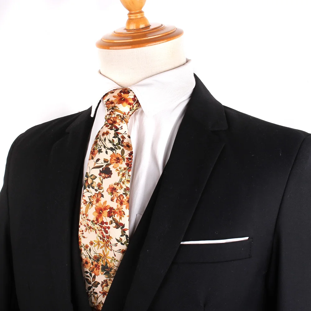 New Floral Print Neck Ties Casual Fashion Tie For Party Boys Girls Skinny Necktie Wedding Neck tie For Groom Neck Wear For Men