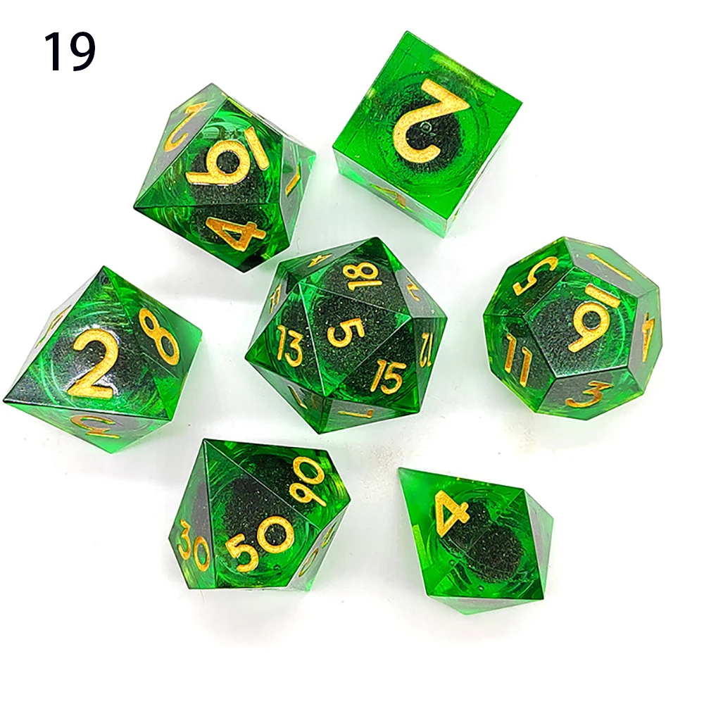 DND Quicksand Resin Dice Sharp Edge Polyhedral Resin Dice D+D Set For Dungeon and Dragon Pathfinder Role Playing Game(RPG)/MTG