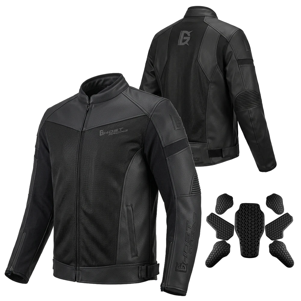 New Motorcycle Jacket Breathable Motorbike Motocross Riding Clothing Outdoor Sports Motorcycle Equipment Men Blouson Moto Black