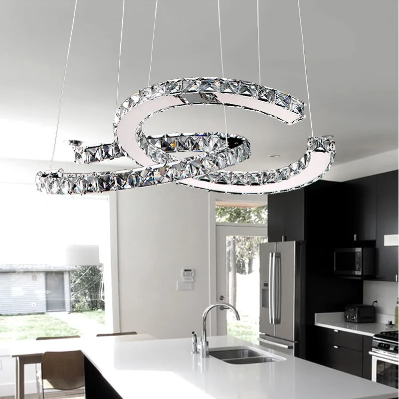 Imagem -04 - Led Dimmable Cristal Lustre Lâmpada Pingente Decorativa Suspensão Luz Fixture Lâmpadas de Teto