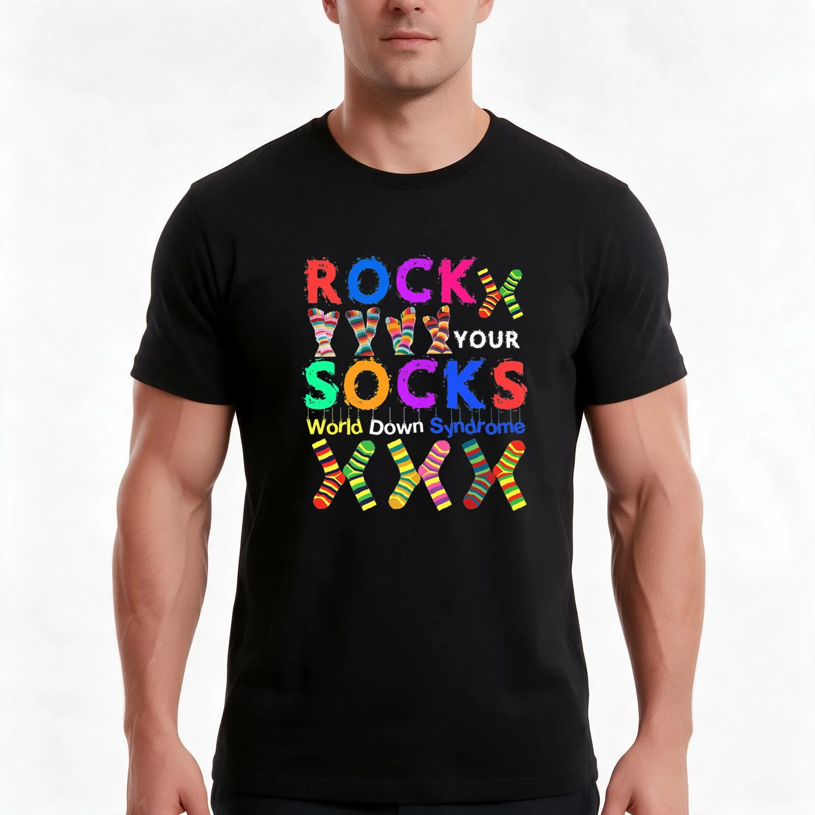 World Down Syndrome Day Rock Your Socks Awareness T-Shirt Summer Casual Cotton Tee Oversized Streetwear Tops Unisex Men Women