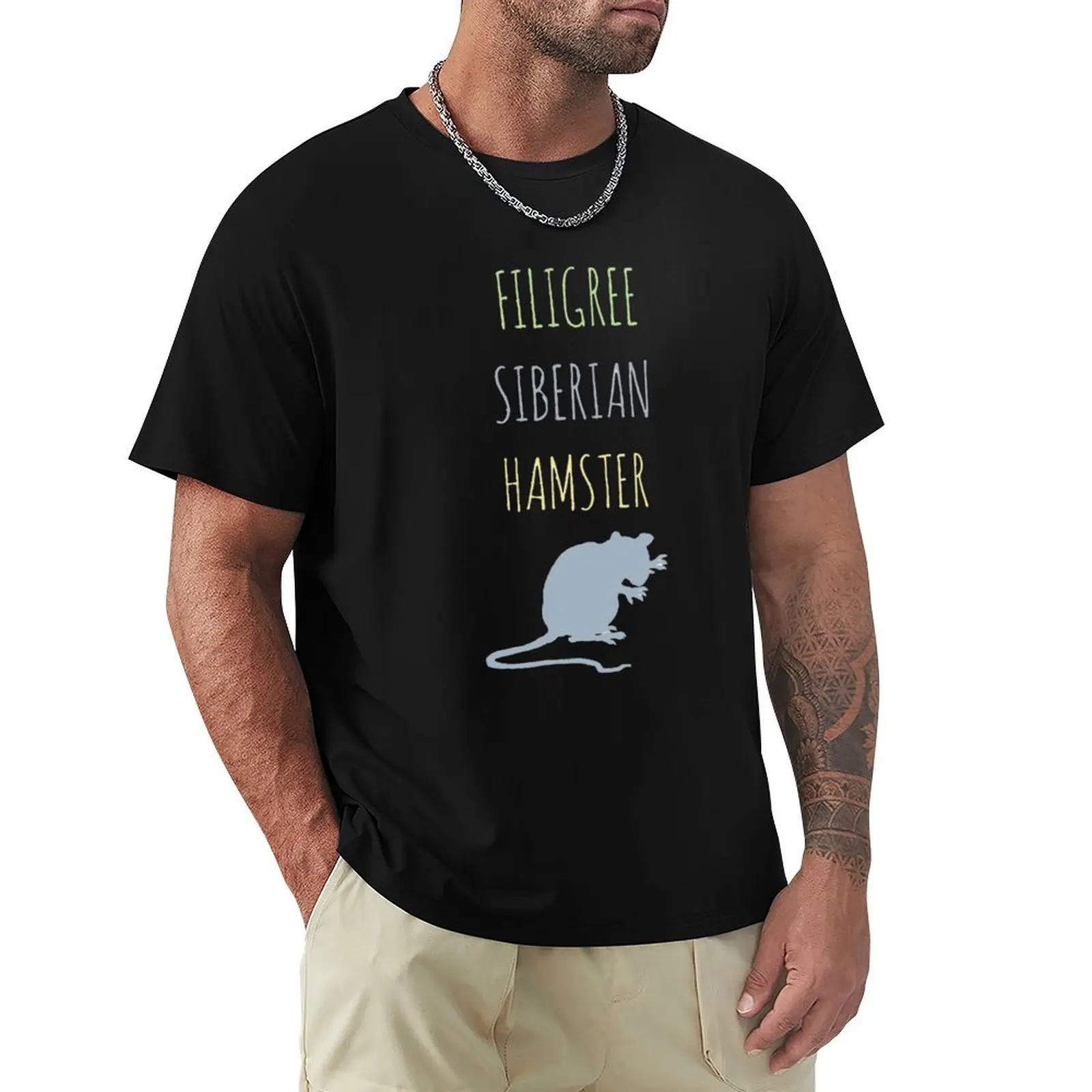 

Filigree Siberian Hamster T-Shirt Fashion Print Casual Short Sleeve