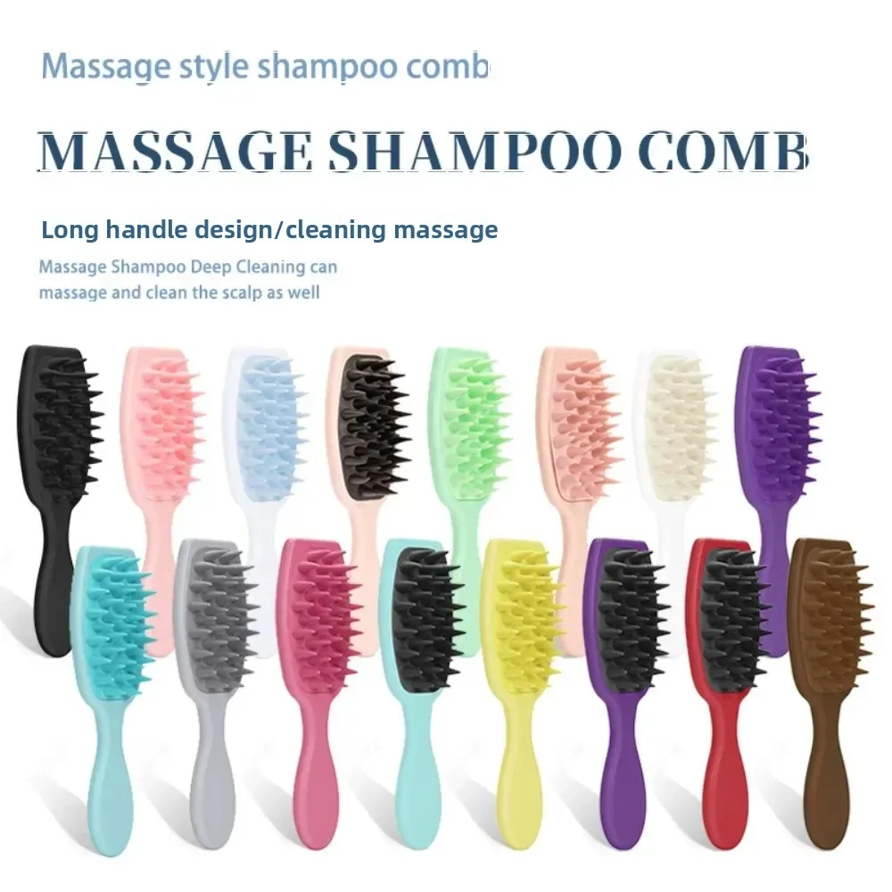 

WANMEI Silicone Shampoo Brush Massage Brush Hair Washing Comb Long Handle Head Massager Bath Exfoliating Body Scrubber Hair Care