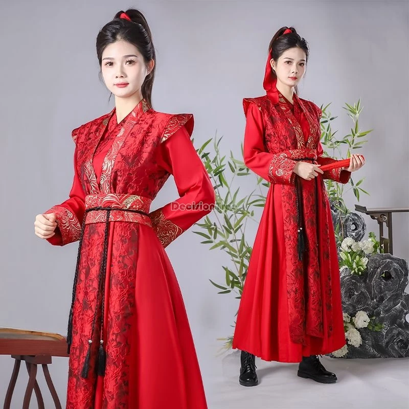 

2025 chinese performance hanfu costumes male female martial artist style traditional chinese cross collar costume dance costumes
