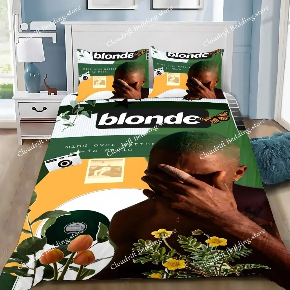 Frank Ocean Duvet Cover Pillowcase Music Blond Bedding Set Adult Boy Girl Bedroom Decoration Children Single Double Large Size